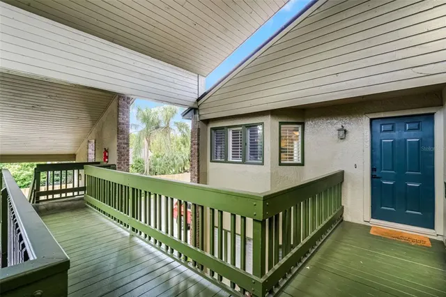 a view of a wooden deck
