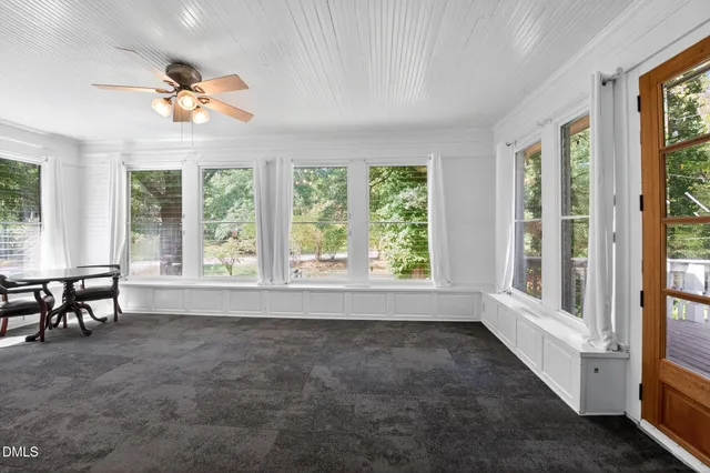 a view of a wooden deck