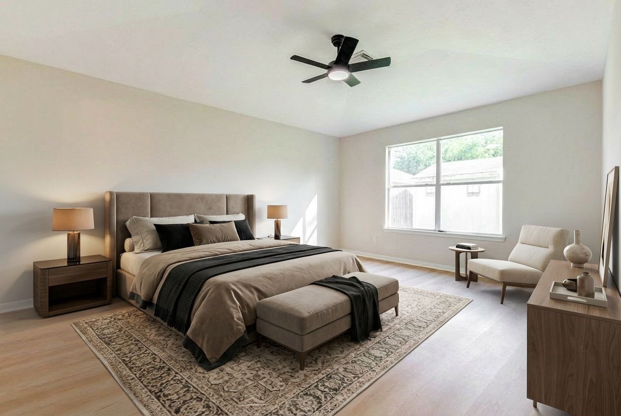 5318 Cilantro Lane Baytown, TX 77521 - Photo 5 of 45 a bedroom with a bed couch and a window
