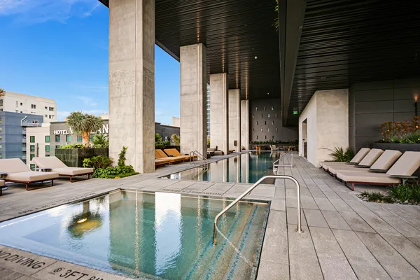 a outdoor living space with furniture