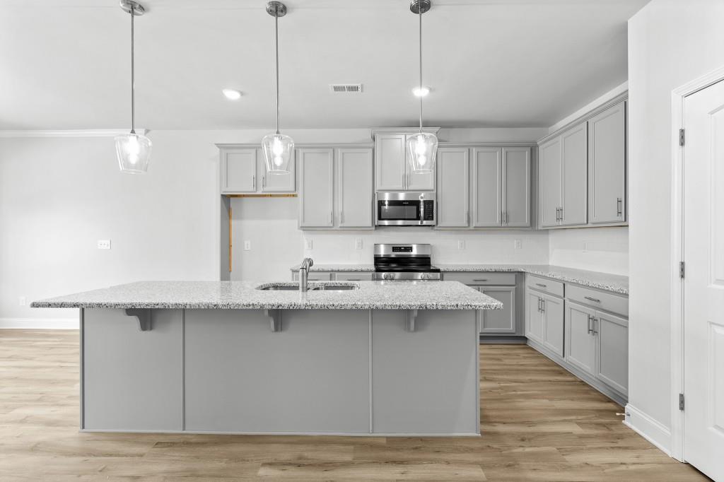 154 Greenview Court Homer, GA 30547 - Photo 10 of 44 a kitchen with stainless steel appliances granite countertop a sink a stove and cabinets
