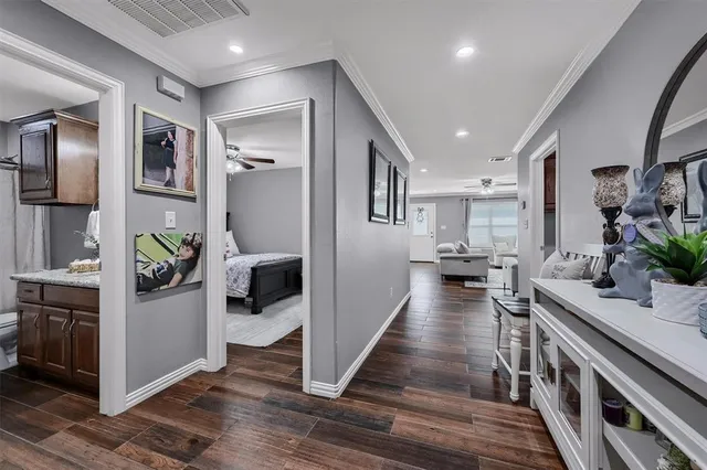 a view of a living room and dining room