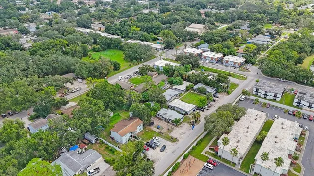 an aerial view of a city with lots of residential buildings