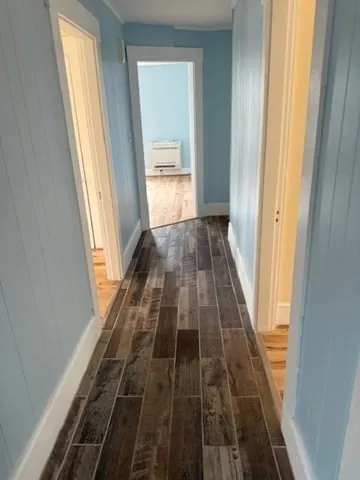 a view of a hallway from a hallway