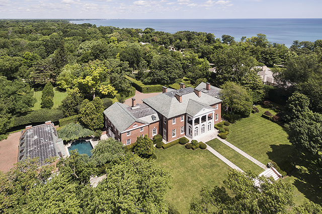 965 East Deerpath Road Lake Forest, IL 60045 - Photo 2 of 25 an aerial view of a house with a garden