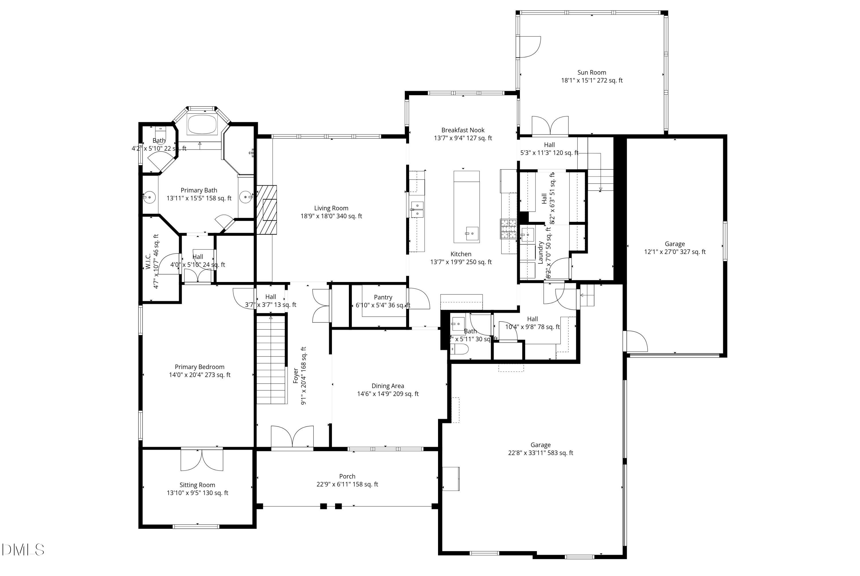 7313 Ryehill Drive Cary, NC 27519 - Photo 35 of 36 1st Floor Plan
