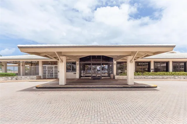 front view of a building with a street