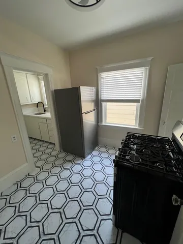 a kitchen with a sink a stove and refrigerator