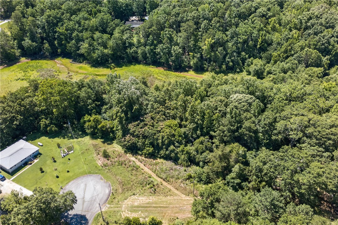 0 Seneca Springs Landing Road Seneca, SC 29678 - Photo 26 of 39 An aerial perspective reveals a verdant landscape surrounding a serene cul-de-sac and adjacent residence.