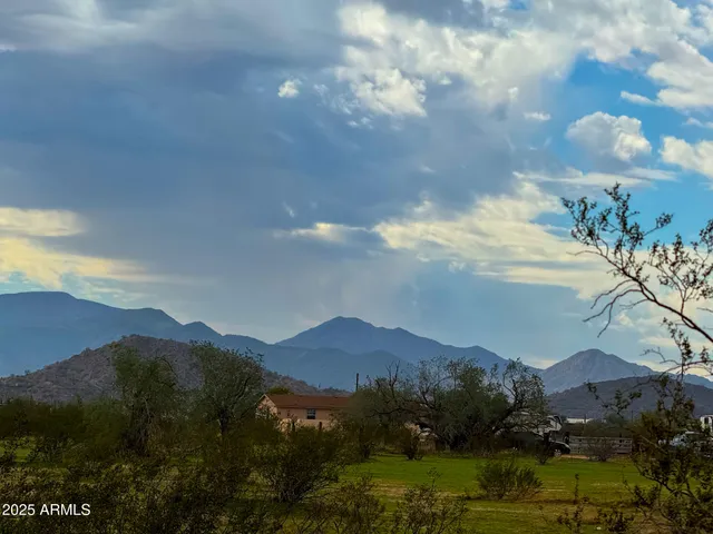 a view of city and mountain