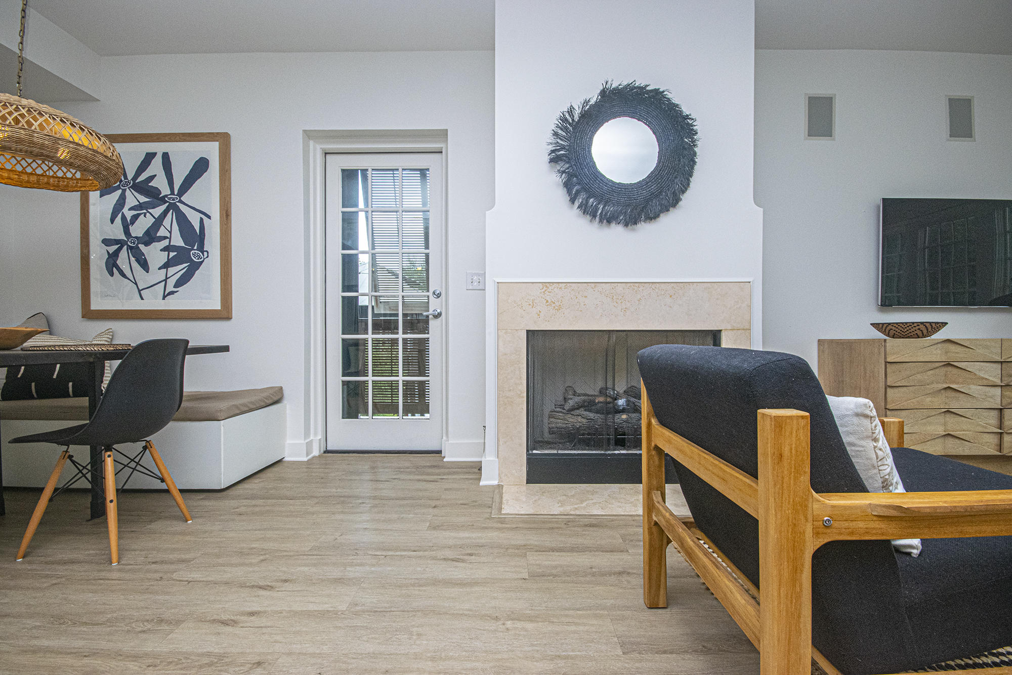 136 Georgetown Avenue, Unit A16 Inlet Beach, FL 32461 - Photo 29 of 57 a living room with furniture and a fireplace