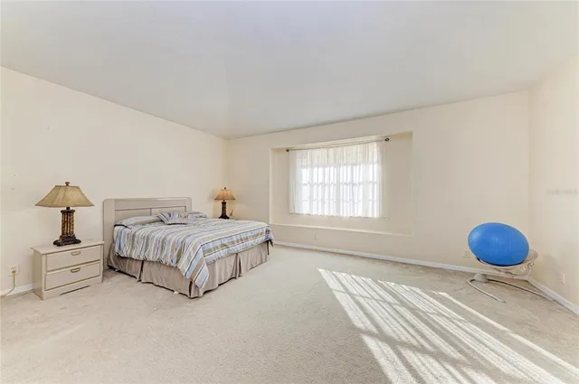 a workspace with furniture and window