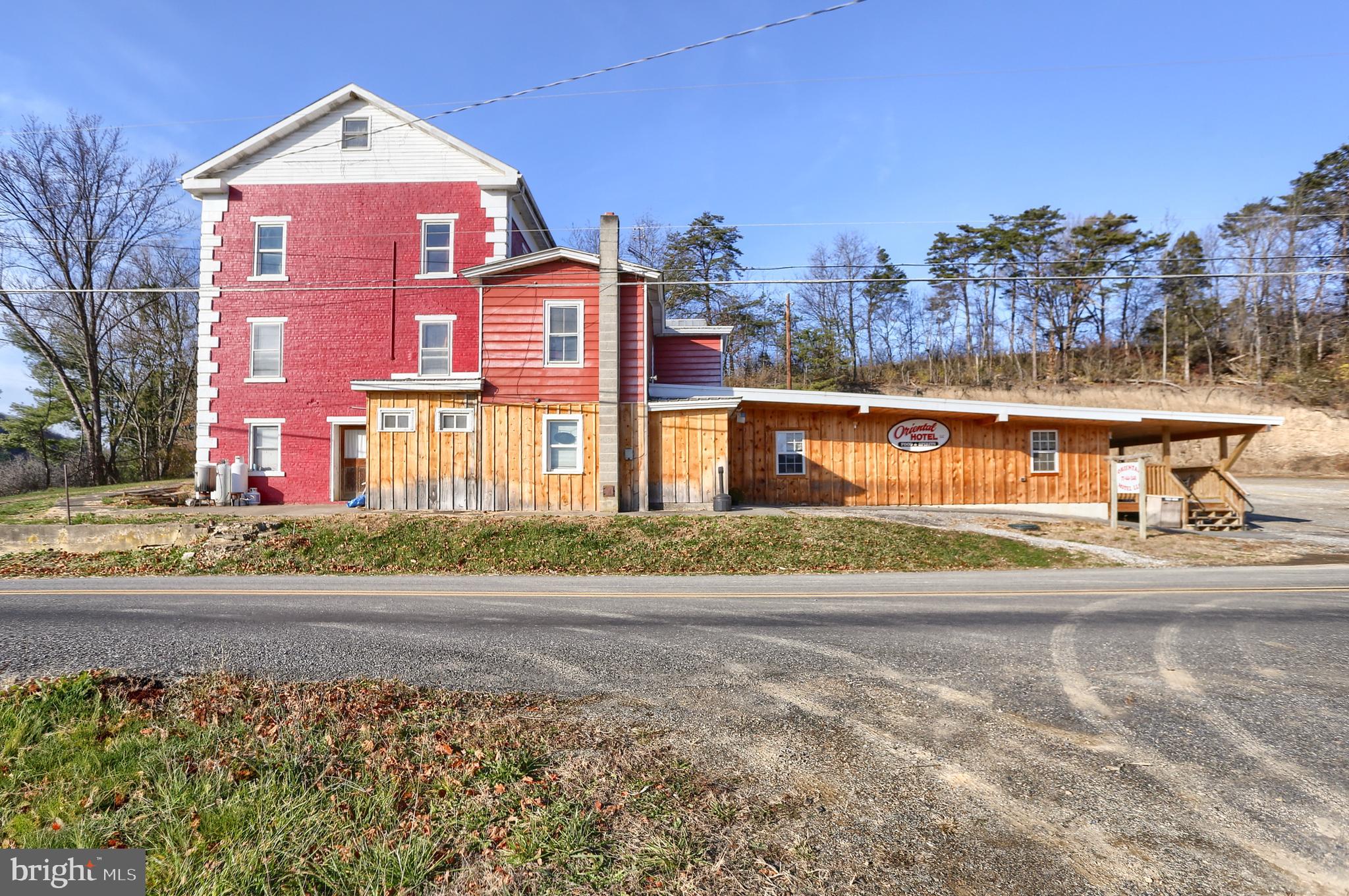 a front view of a building