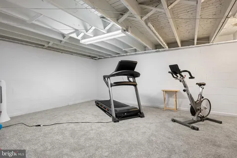 a room with gym equipment
