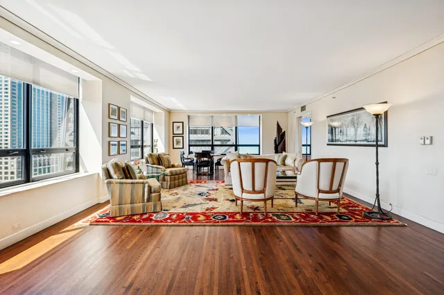 a living room with furniture