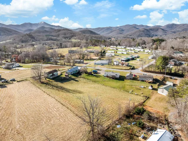 a view of a lake with mountains in the background