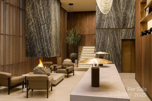 a living room with furniture