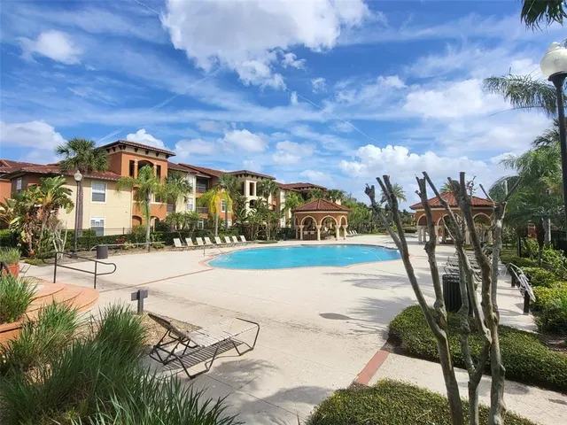 a park with palm trees