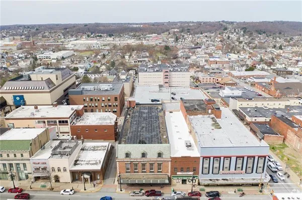 an aerial view of a city