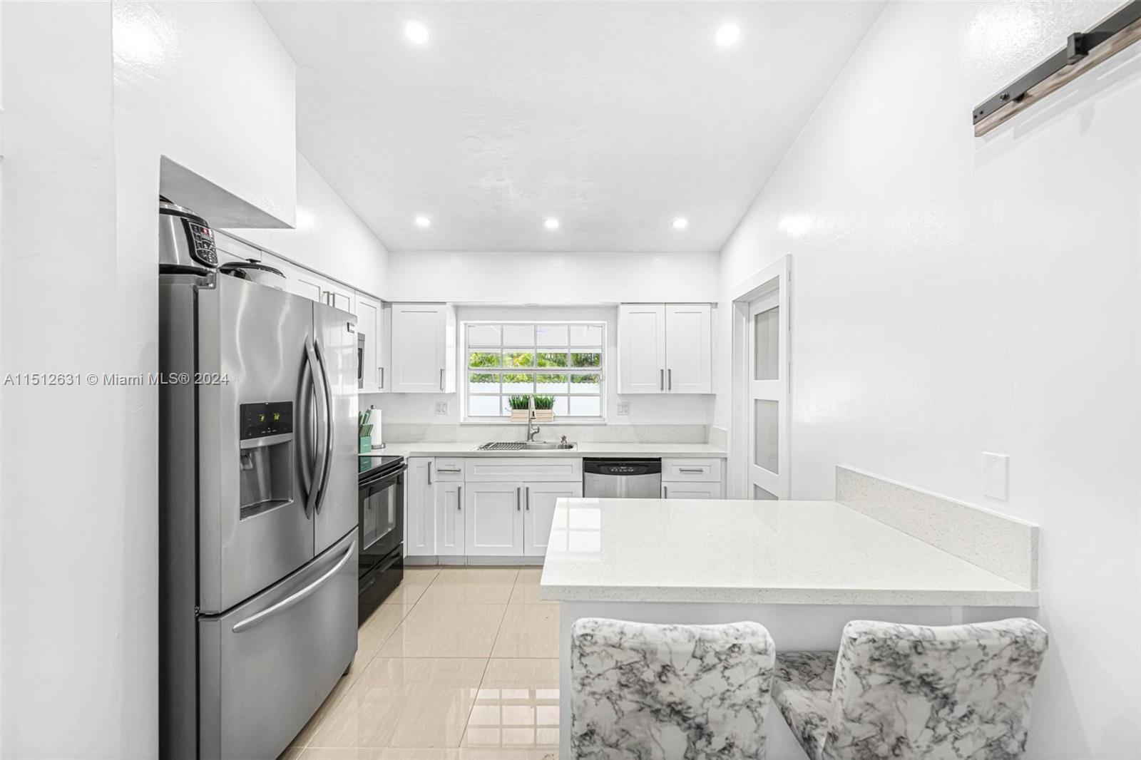 Palmetto Estates Miami, FL 33157 - Photo 12 of 29 a kitchen with white cabinets and stainless steel appliances