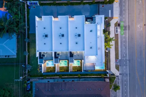 an aerial view of a house