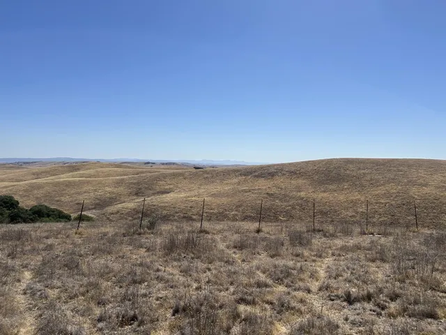 a view of ocean and green field