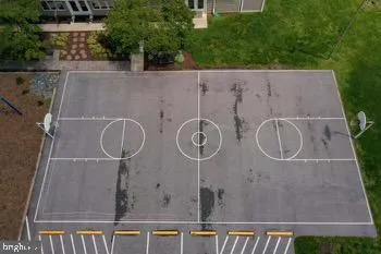 a view of a park with swings