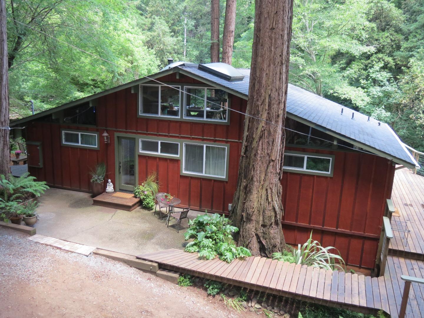 66 Wurr Road Loma Mar, CA 94021 - Photo 2 of 34 a front view of a house with garden
