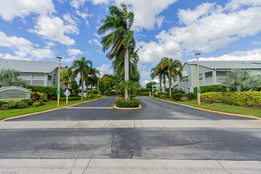 a view of a street with a houses