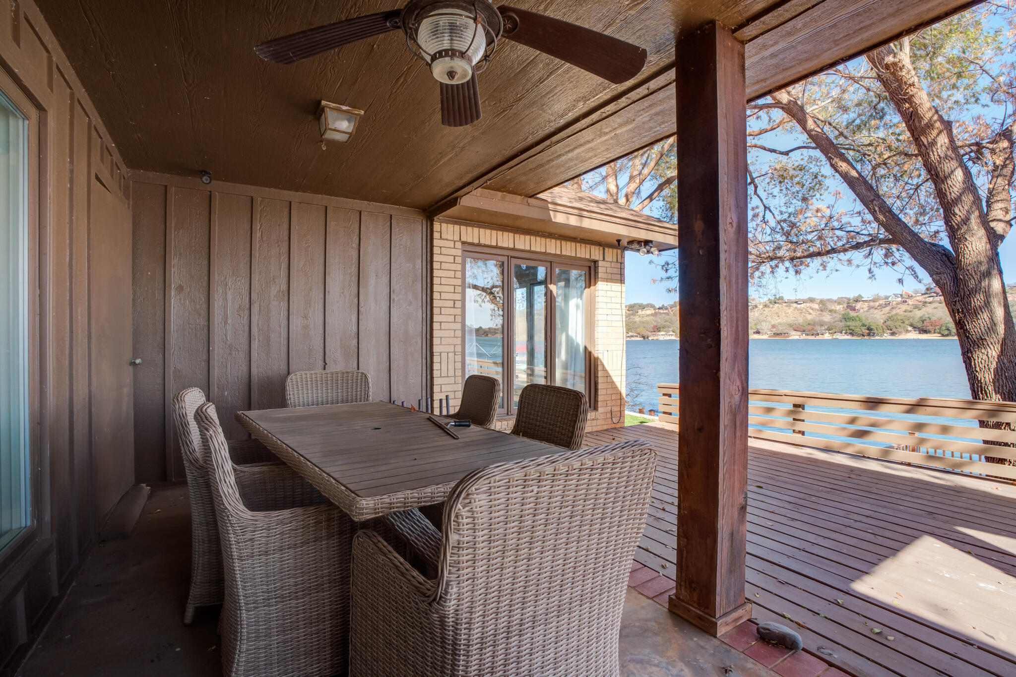 16 South Lake Shore Drive Ransom Canyon, TX 79366 - Photo 52 of 64 a view of a dining room with furniture window and outside view