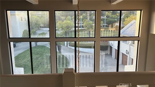 a view of a living room and a window