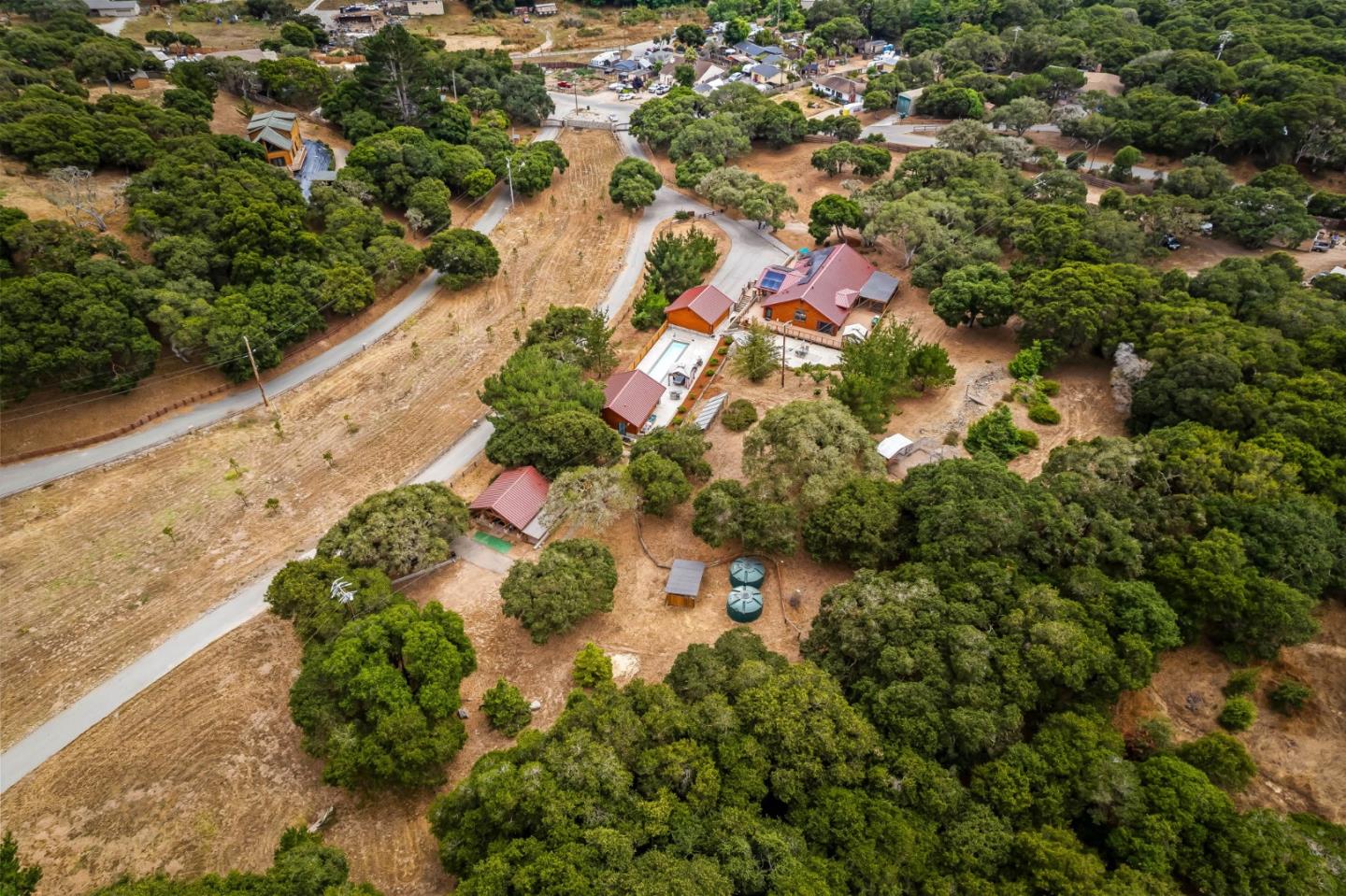 8697 Dyer Road Salinas, CA 93907 - Photo 52 of 94 an aerial view of residential house with outdoor space and trees all around