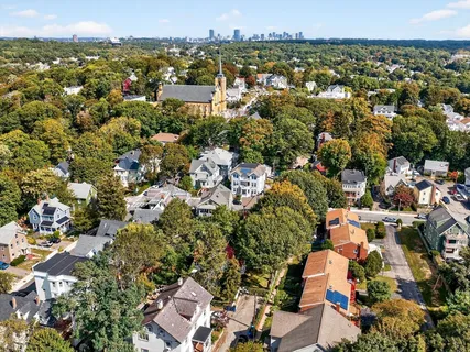 an aerial view of a city
