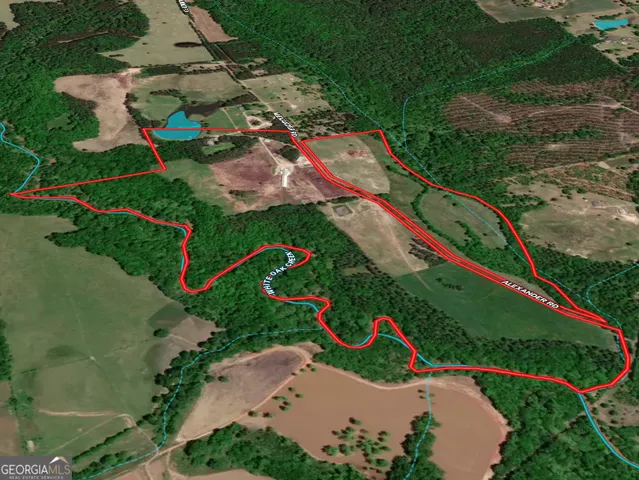 a view of a road with a yard