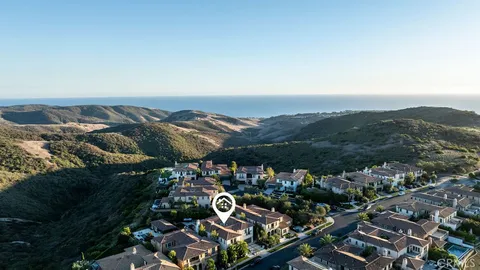 an aerial view of a house