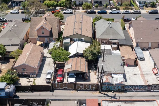 an aerial view of multiple houses