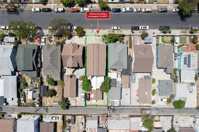 an aerial view of multiple house