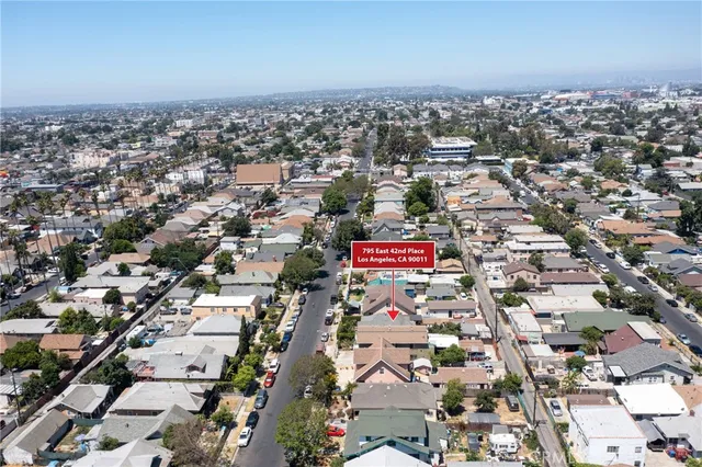an aerial view of a city