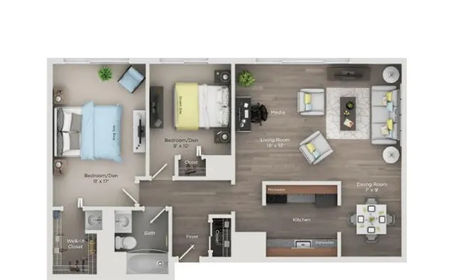 $1,495 | 555 Brush Street, Unit 1017, Detroit, MI 48226