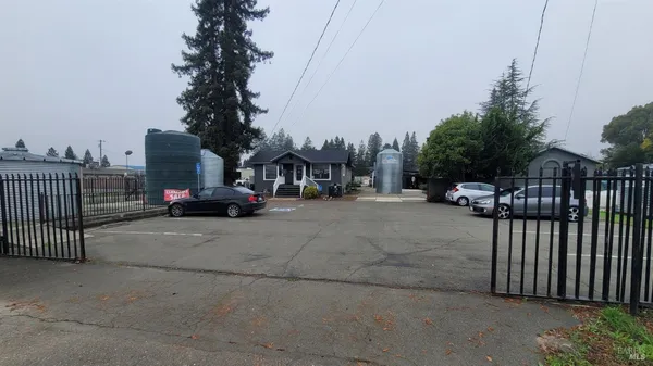 a car parked in front of a house