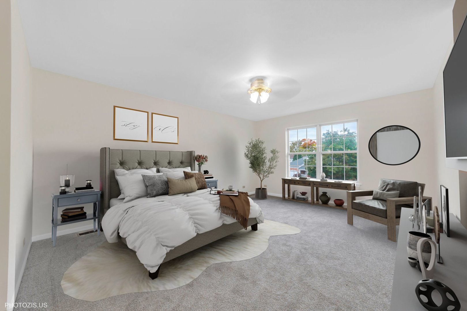 1034 Heather Court Fox River Grove, IL 60021 - Photo 21 of 64 a bedroom with bed and a large window