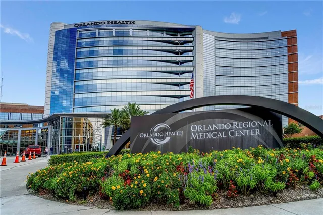 a front view of a building with street