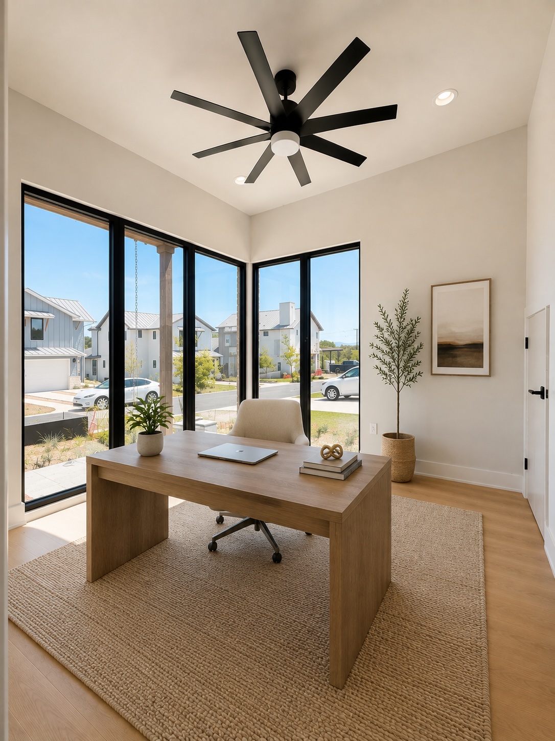 711 Paleface Ranch Road, Unit 4 Spicewood, TX 78669 - Photo 4 of 14 A well-lit study with full-height windows offers sweeping views of the neighborhood.