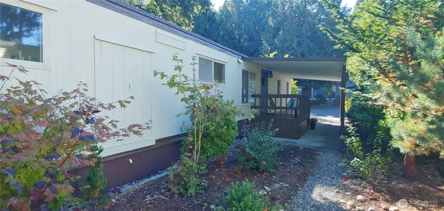 a view of a backyard with plants