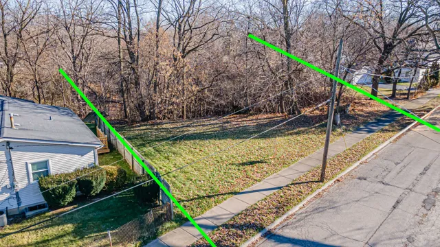 a view of a backyard with plants