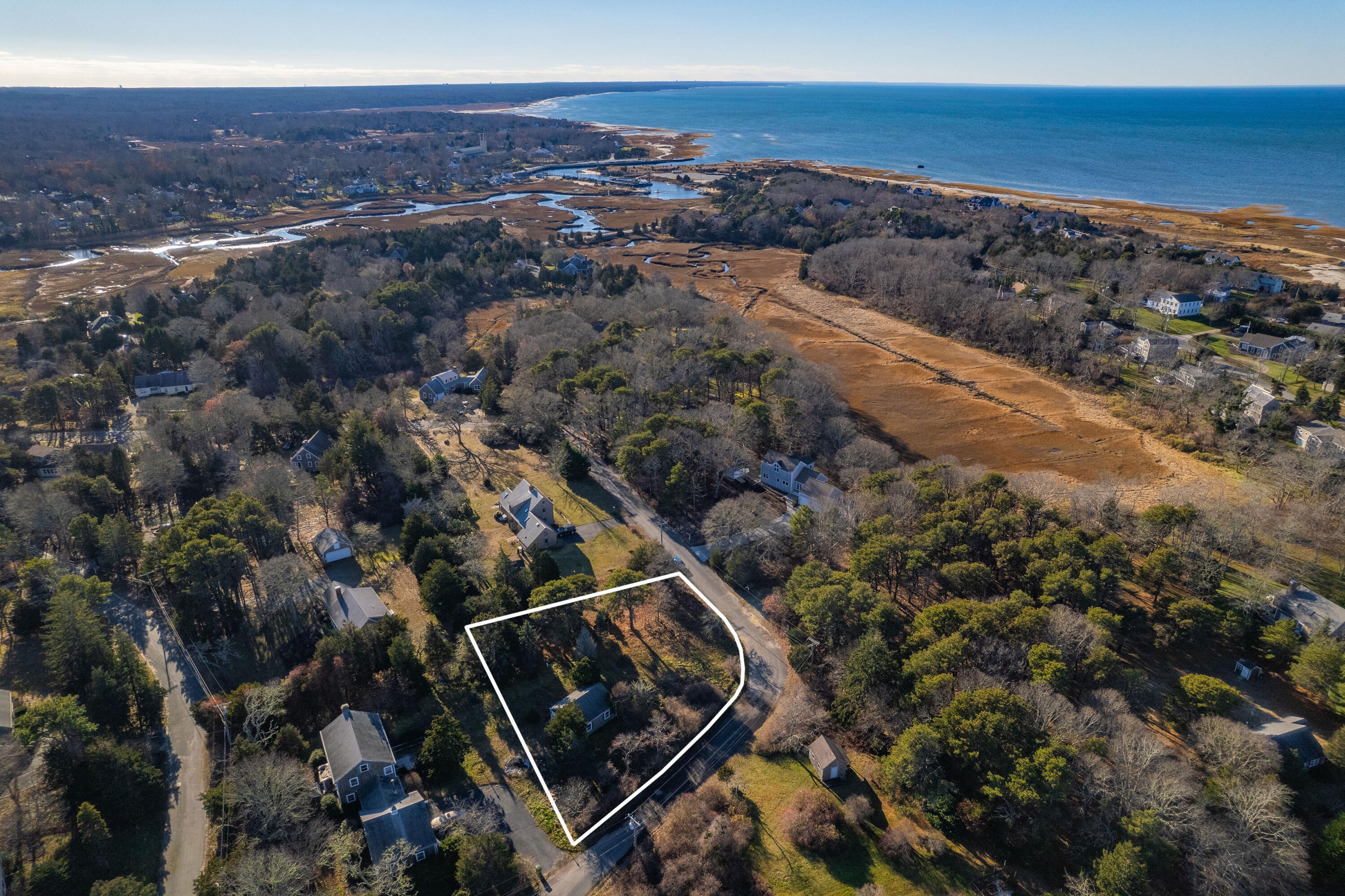 95 Windjammer Lane Eastham, MA 02642 - Photo 3 of 19 an aerial view of house with yard
