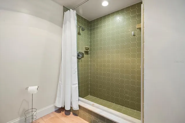 a bathroom with a shower