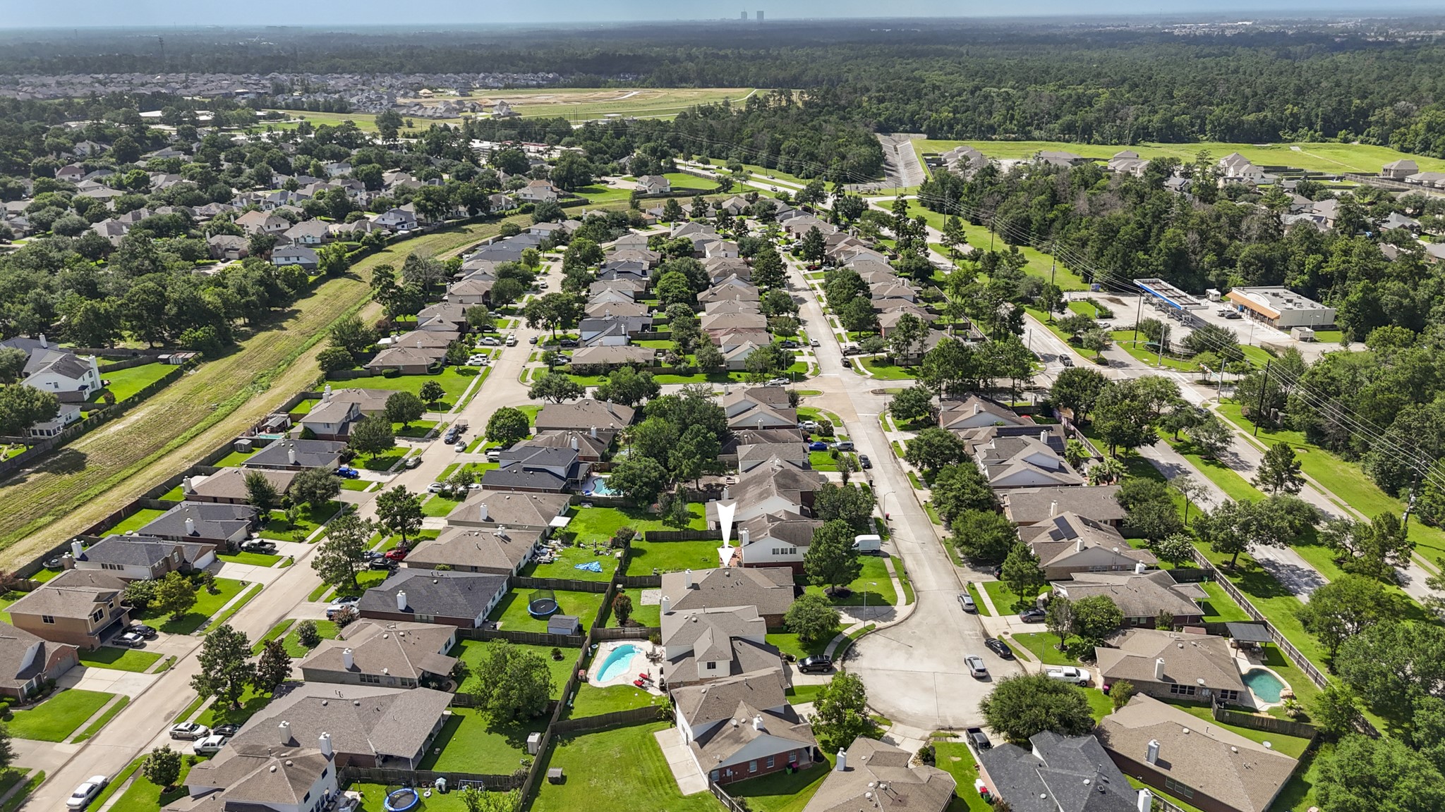 3422 Falcon Trail Court Spring, TX 77373 - Photo 34 of 35 an aerial view of residential houses with outdoor space