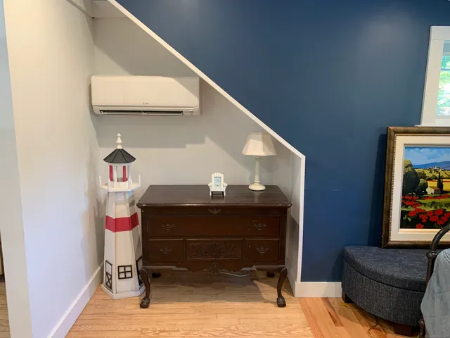 a living room with furniture and a couch