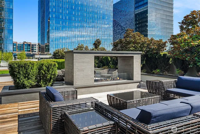 a view of outdoor space yard deck patio and outdoor kitchen